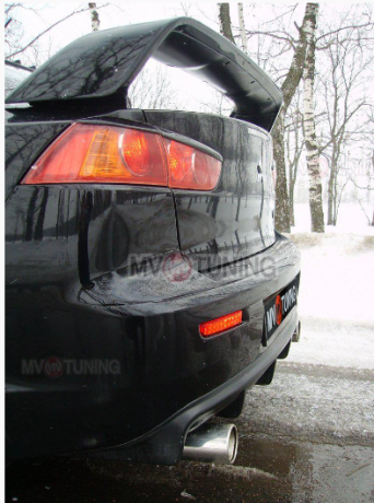 Накладка (юбка) заднего бампера "EVO" var №1 для Mitsubishi Lancer X (2007-2016) купить недорого с доставкой в Омск
