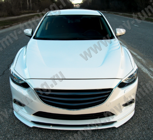 Сплиттер переднего бампера под клыки №2 "Lite Style" для Mazda 6 (2013-н.в.) купить недорого с доставкой в Омск