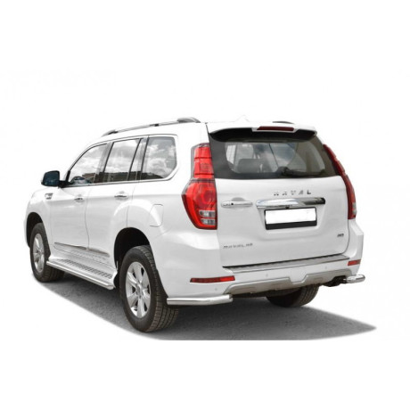 Защита заднего бампера «Уголки» (d63.5) Haval H9(Нерж. Сталь) купить недорого с доставкой в Омск