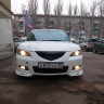Накладки (клыки) на передний бампер Mazda 3 седан (2003-2009) глянец купить недорого с доставкой в Омск