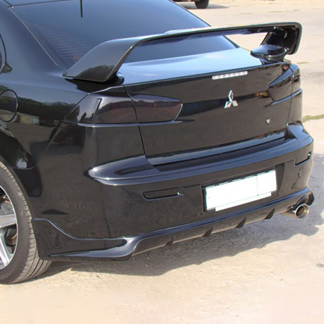 Накладка (юбка) заднего бампера "Zodiak" var №1 для Mitsubishi Lancer X (2007-2016) купить недорого с доставкой в Омск