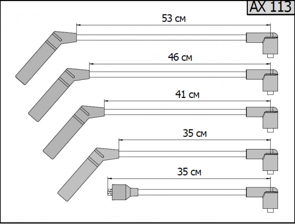 Провода высоковольтные для Hyundai Accent, Getz (TB), KIA Picanto (BA), Mitsubishi Lancer (27501-02H00, 27501-22B10, 27501-02D00) купить недорого с доставкой в Омск