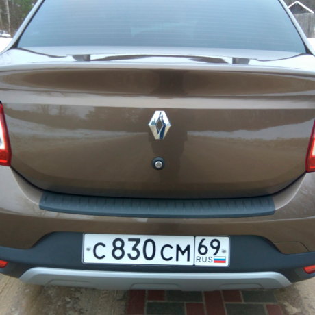 Защитная накладка на задний бампер Renault Logan (2004-2022 г.в.) купить недорого с доставкой в Омск