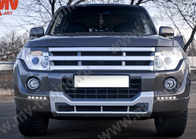 Накладки на фары (реснички) для Mitsubishi Pajero 4 (2006-2015) купить недорого с доставкой в Омск