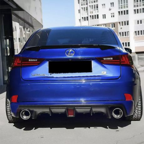 Диффузор заднего бампера №2 (с килями и стоп сигналом) для Lexus IS III (2013-2022) купить недорого с доставкой в Омск