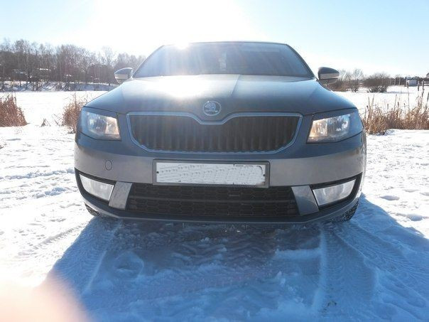 Вставки переднего бампера в стиле "RS" для Skoda Octavia III A7 (2013-2016) купить недорого с доставкой в Омск