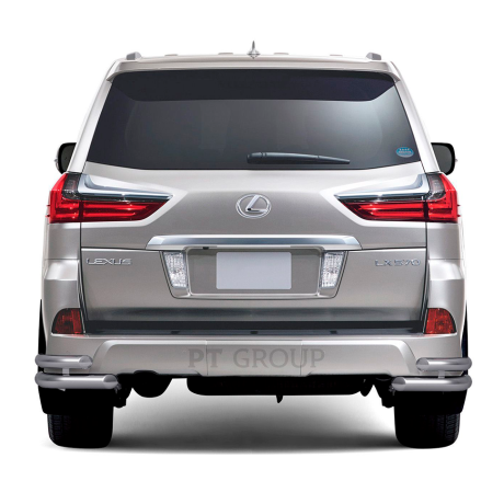 Защита заднего бампера двойная угловая d63/51мм (НПС) LEXUS 450D (2015-н.в.) купить недорого с доставкой в Омск