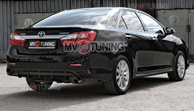 Диффузор заднего бампера var №1 (под окраску) для Toyota Camry XV50 (2012-2014) купить недорого с доставкой в Омск