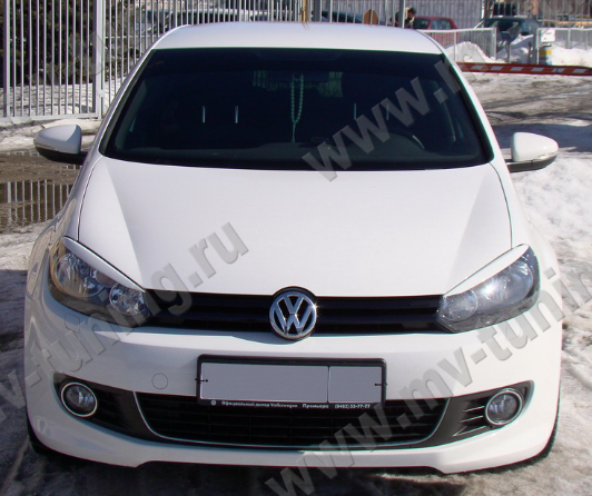 Накладки на фары (реснички) для Volkswagen Golf VI (2008-2012) купить недорого с доставкой в Омск