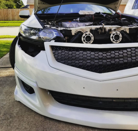 Решетка радиатора "Sport" var №4 (сетка в комплекте) для Honda Accord VIII (2008-2010) купить недорого с доставкой в Омск